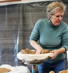 Placing the clay in the mould